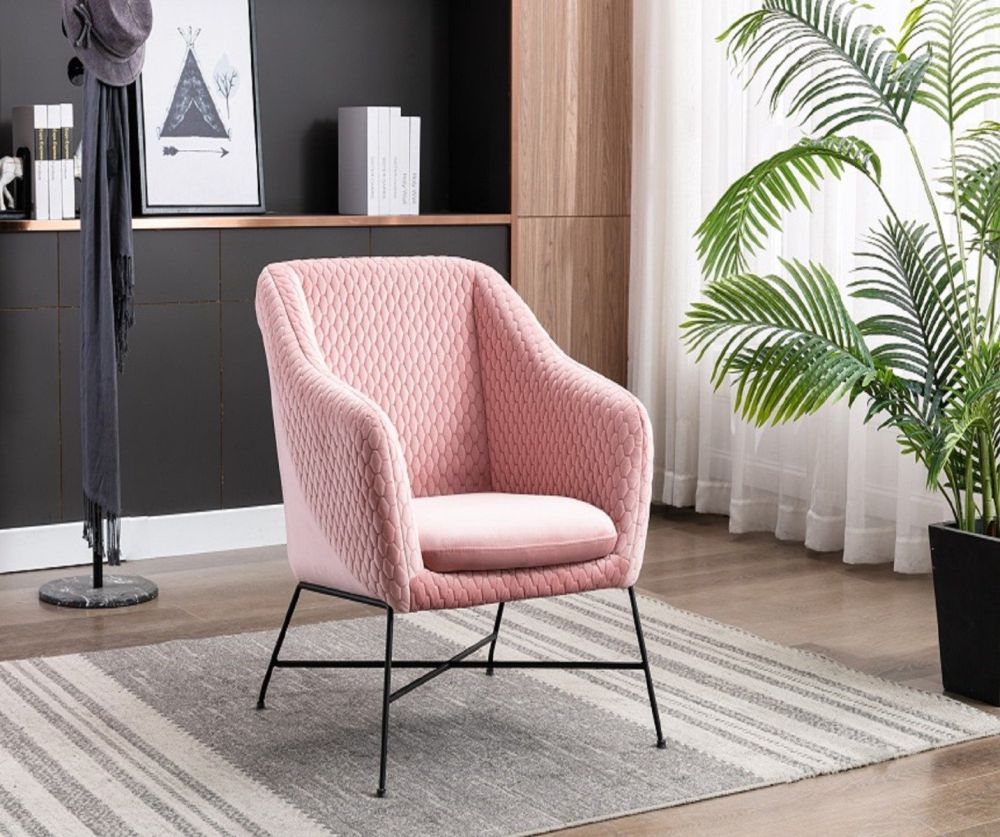 Furniture Link Cleo Powder Pink Accent Chair