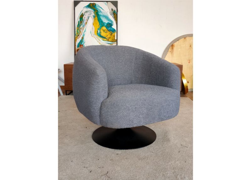 Furniture Link Club Grey Swivel Chair