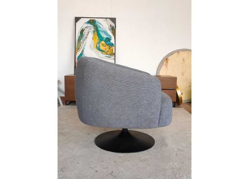 Furniture Link Club Grey Swivel Chair