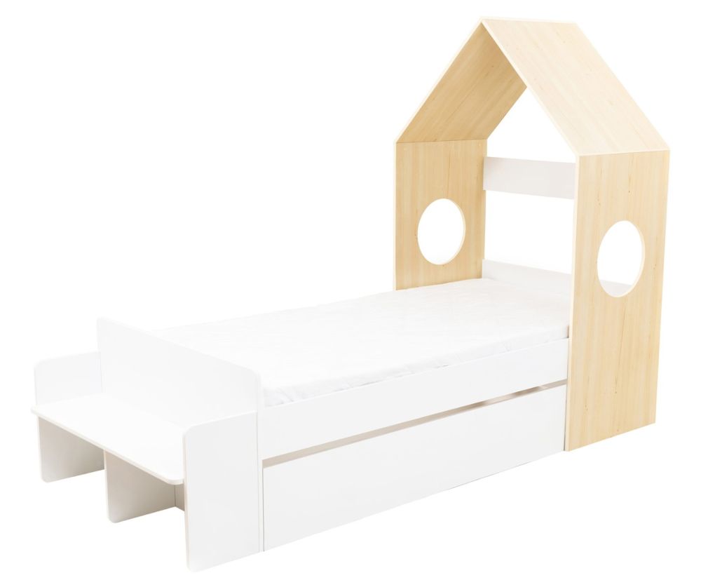 Seconique Furniture Cody White Pine Effect 1 Drawer House Bed