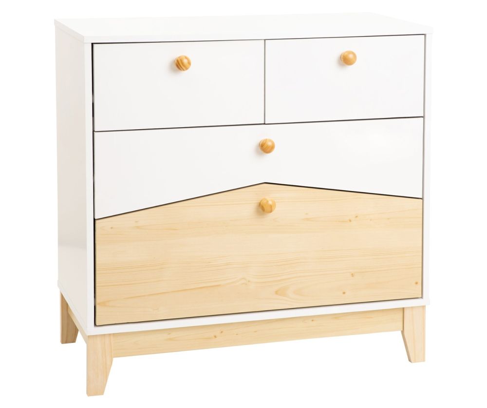 Seconique Furniture Cody White and pine 2+2 Drawer Chest