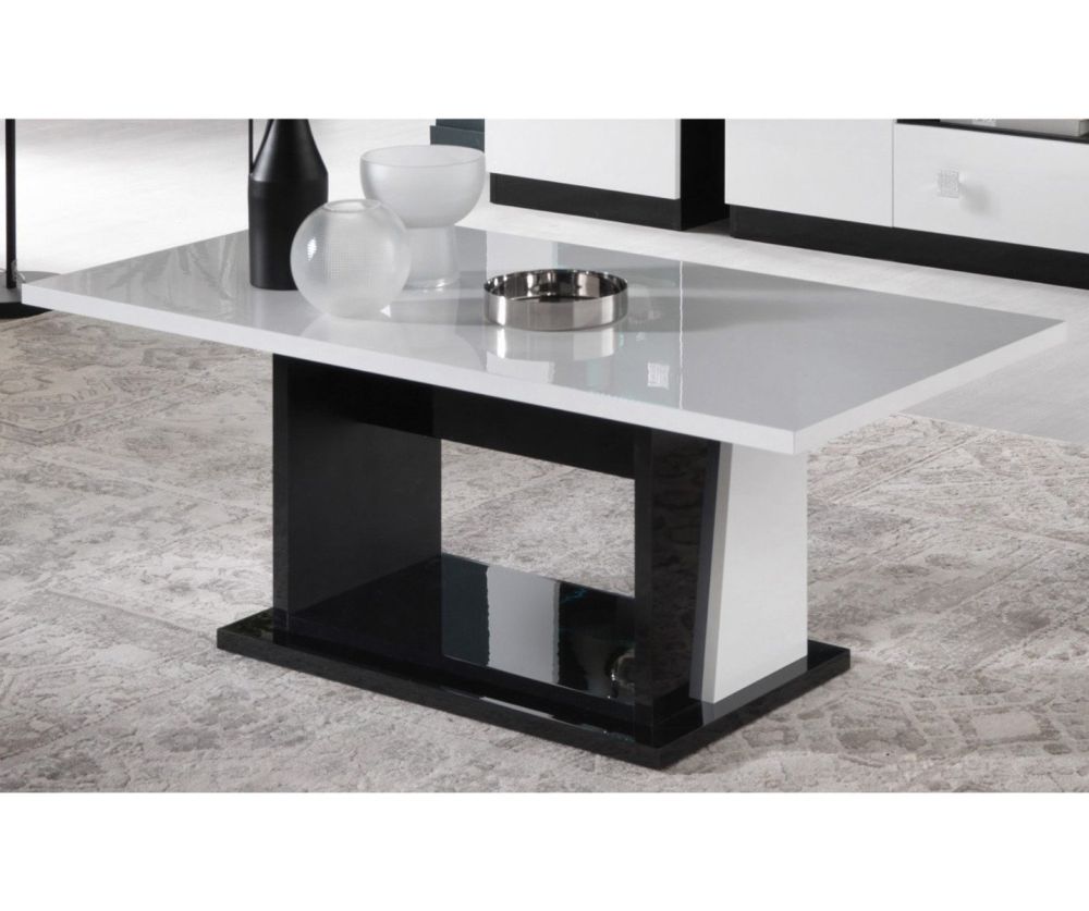 Ben Company Elisa White and Black Italian Coffee Table