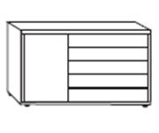 Wiemann Denver 1 Door 5 Drawer Combination Dresser