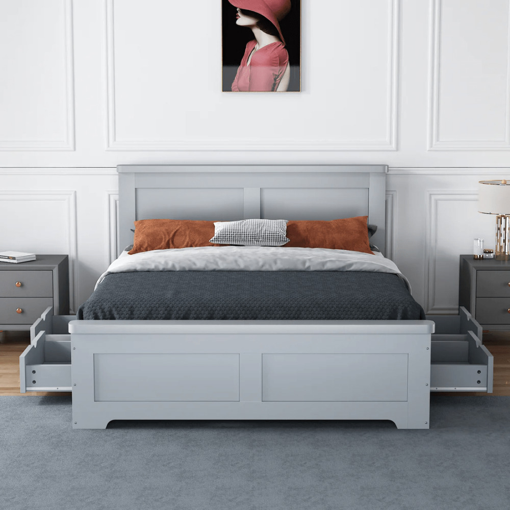 Flintshire Furniture Conway Heritage Painted Grey Storage Bed with 4 Drawer