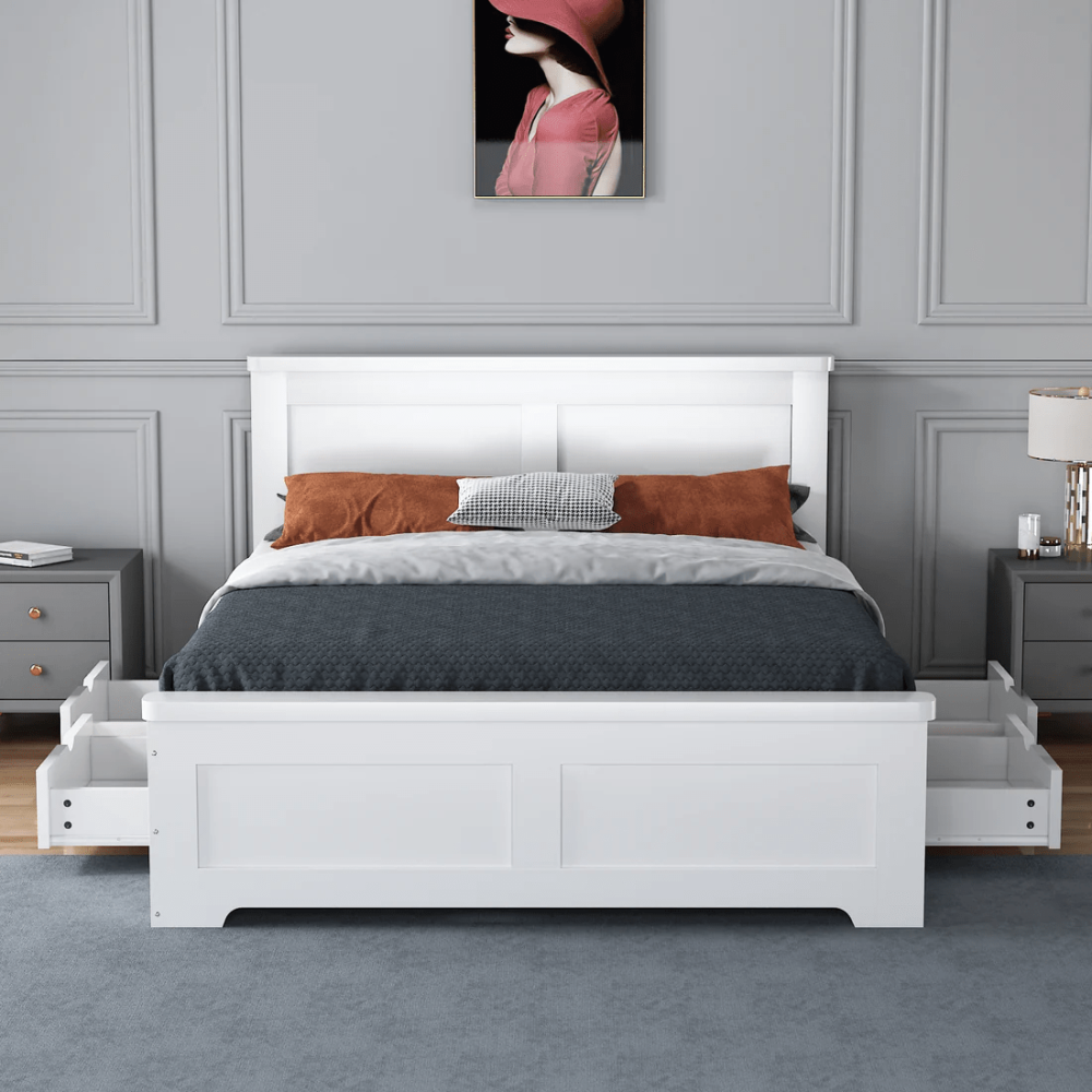 Flintshire Furniture Conway Heritage Painted White Storage Bed with 4 Drawer