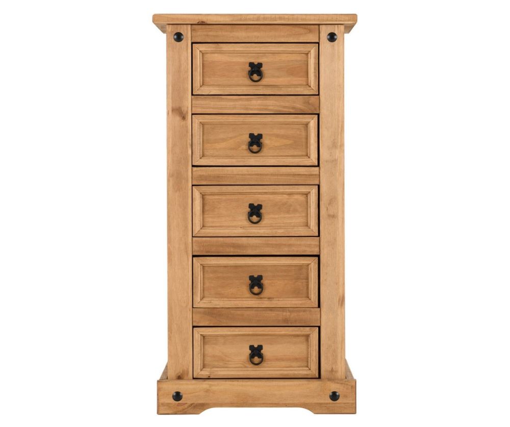 Seconique Corona Pine 5 Drawer Narrow Chest