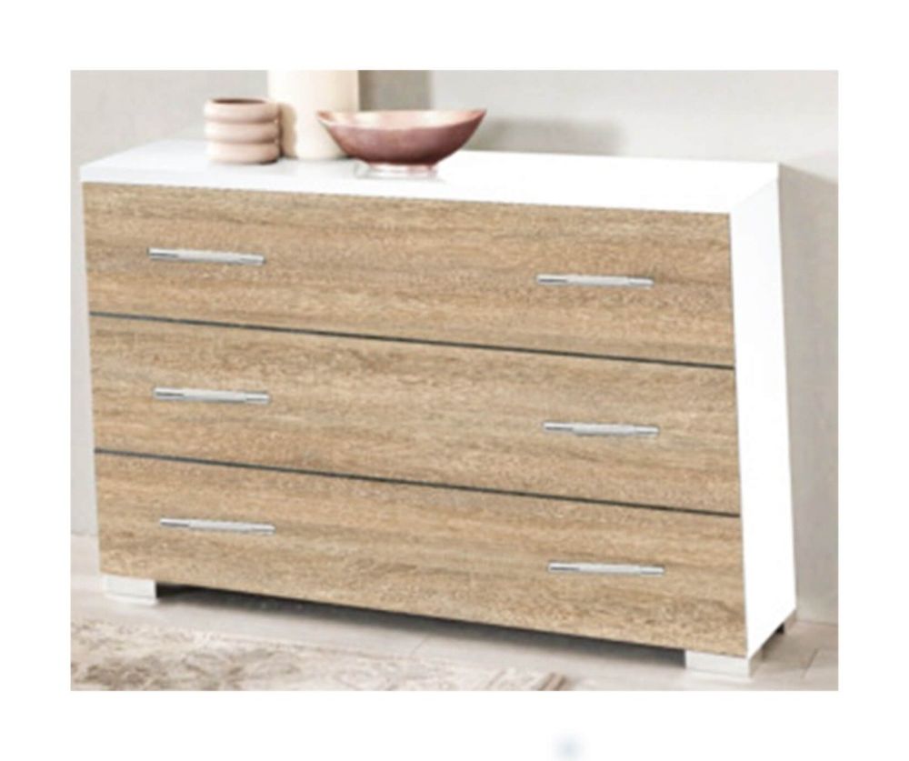 Ben Company Dalia Light Oak Italian Bedroom Set with 6 Door Wardrobe