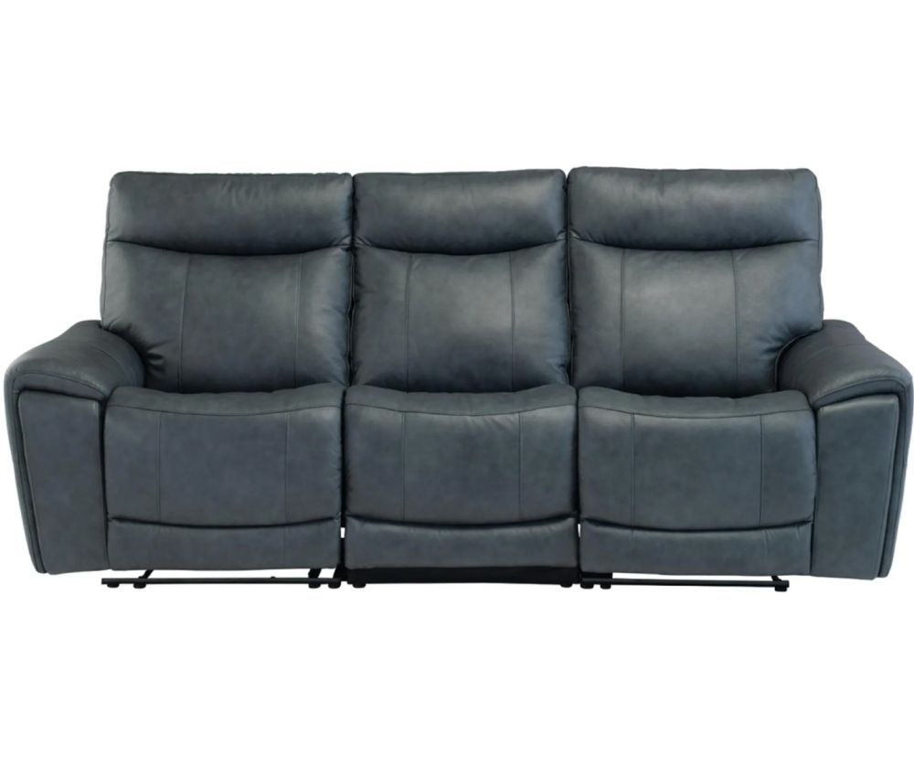 World Furniture Danetti Vintage Blue Leather Electric Recliner 3 Seater Sofa