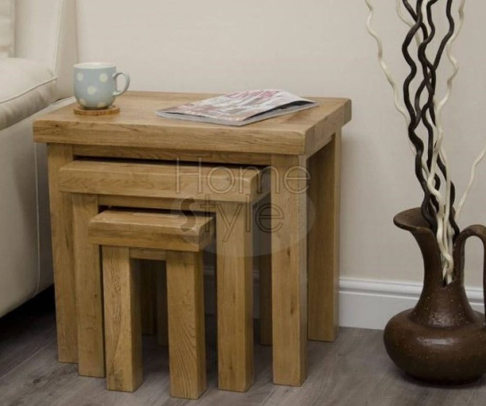 Homestyle GB Deluxe Oak Nest of Tables