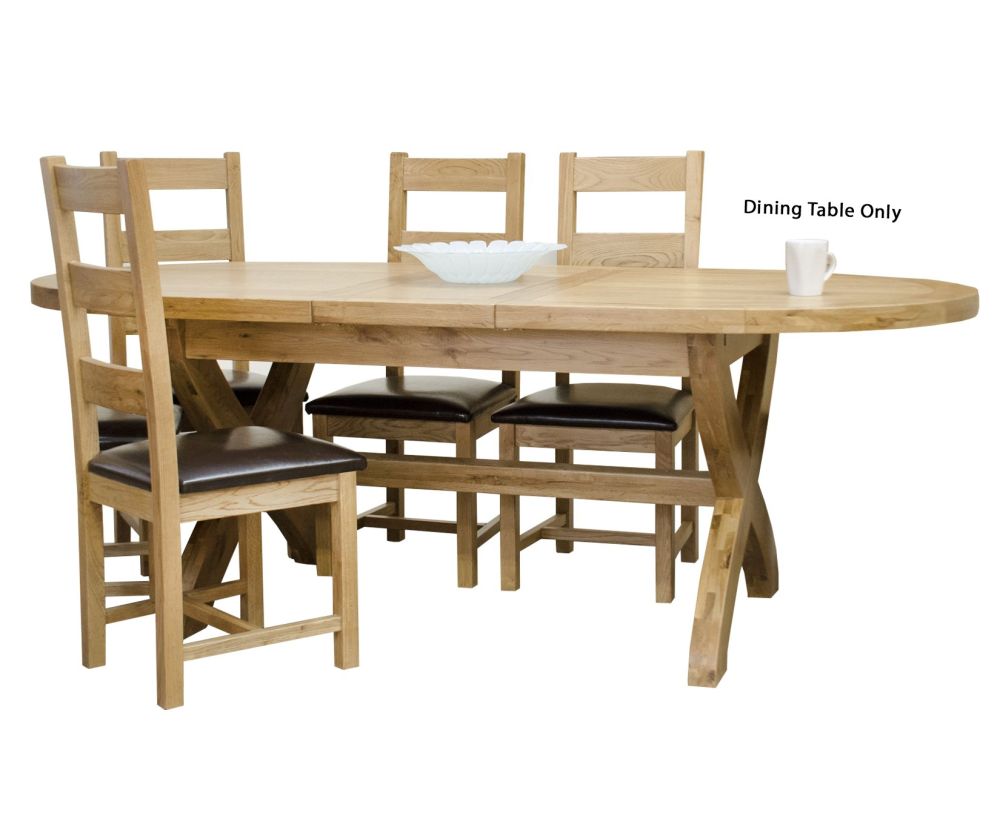 Homestyle GB Deluxe X Leg Oval Extending Dining Table