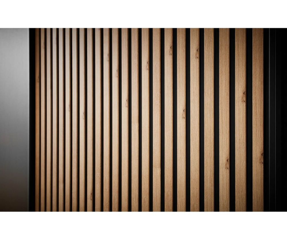 Wiemann Denver Champagne Glass Sliding Door Wardrobe with Bianco Oak Decking