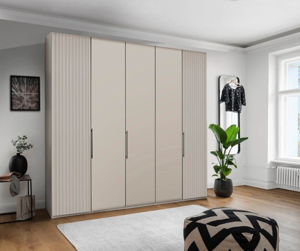 Wiemann Denver Champagne Finish Hinged Door Wardrobe with Carcase Decking