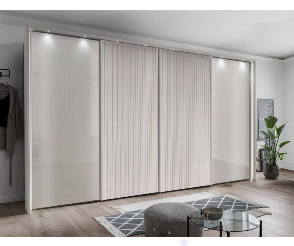 Wiemann Denver White Finish Sliding Door Wardrobe with Carcase Decking
