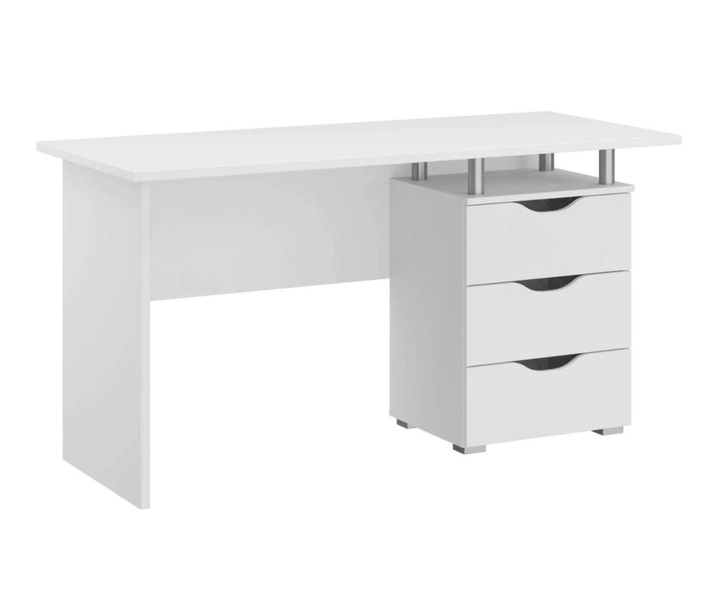 Rauch Blue HomeOffice Alpine White Office Desk with 3 Drawers