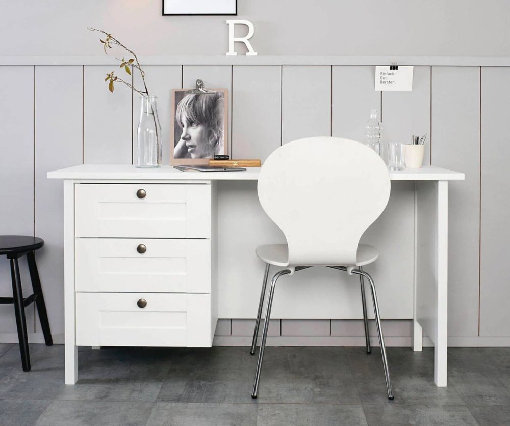 Rauch Orange HomeOffice Alpine White Office Desk with 3 Drawer