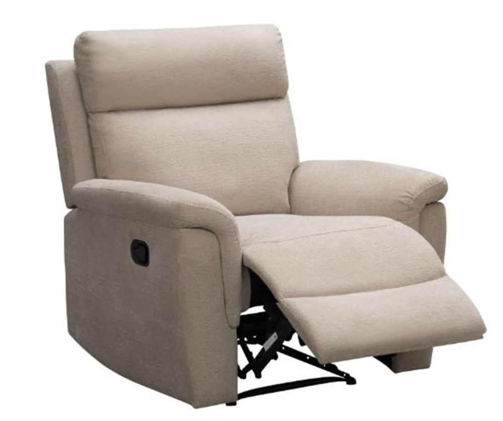 Furniture Link Detroit Natural Fabric Manual Recliner Armchair