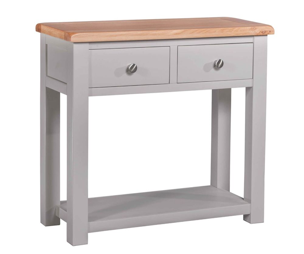 Homestyle GB Diamond Painted Oak 2 Drawer Hall Table