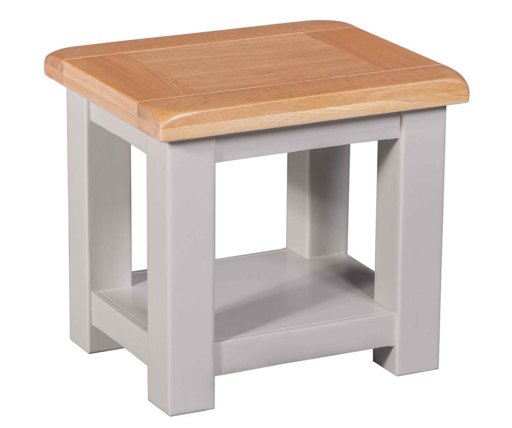 Homestyle GB Diamond Painted Oak Lamp Table