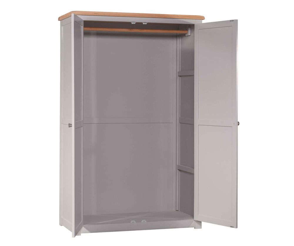 Homestyle GB Diamond Painted Oak Ladies 2 Door Wardrobe