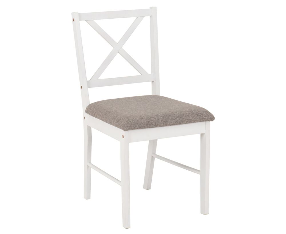 Seconique Furniture Balfour White And Oak And Grey Fabric Dining Set