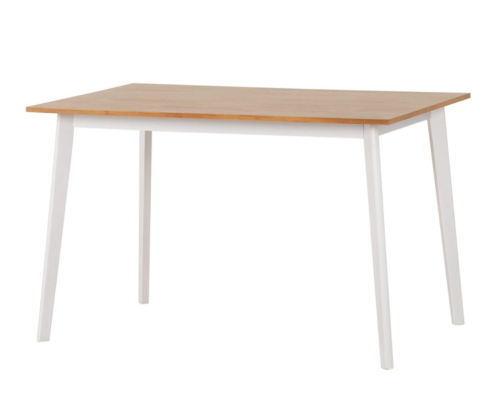 Seconique Furniture Balfour White And Oak And Grey Fabric Dining Set