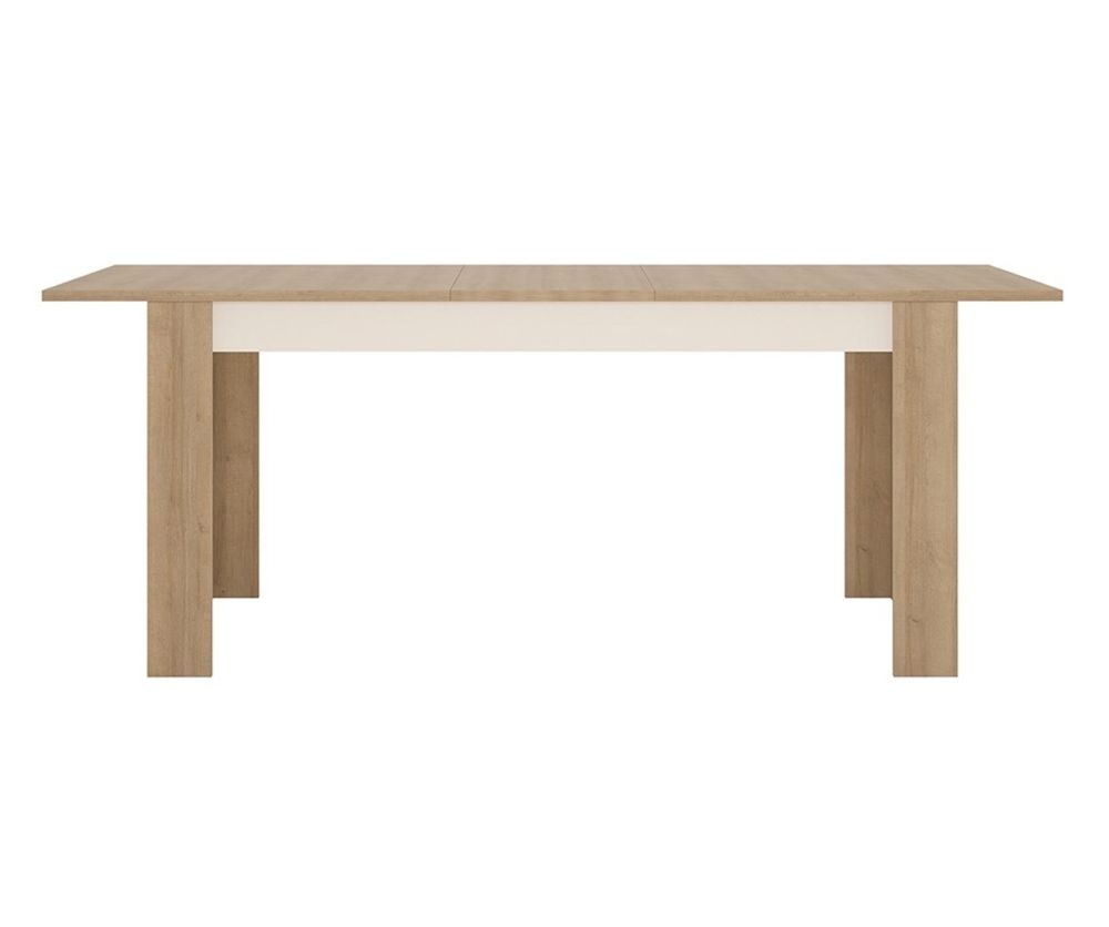 FTG Lyon Riviera Oak and White High Gloss Large Extending Dining Table Only