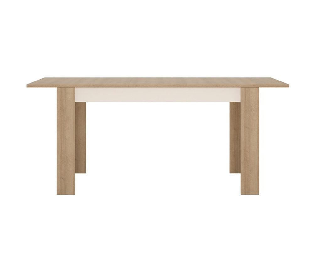 FTG Lyon Riviera Oak and White High Gloss Medium Extending Dining Table Only