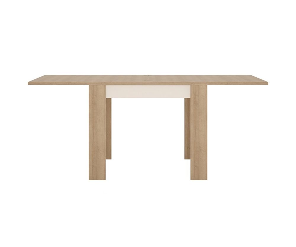 FTG Lyon Riviera Oak and White High Gloss Small Extending Dining Table Only