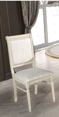 H2O Design Aurora Beige Birch Gold Rossella Italian Dining Chair in Pair