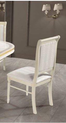 H2O Design Aurora Beige Birch Gold Rossella Italian Dining Chair in Pair