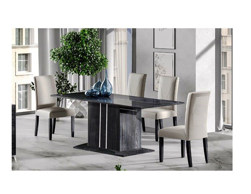 Ben Company Luna Dark Grey Italian Extension Dining Table Only
