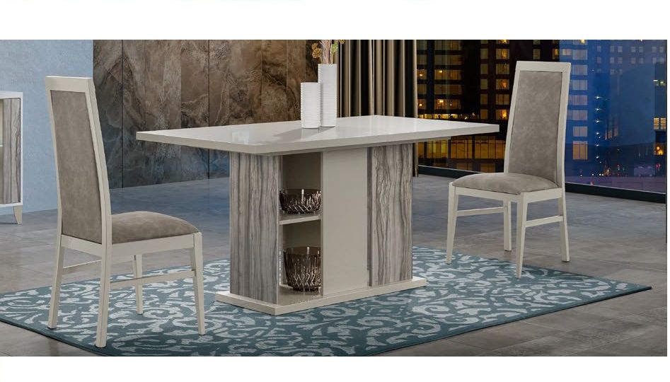 H2O Design Caprice Italian Rectangular Extending Dining Table with 6 Dining Chairs