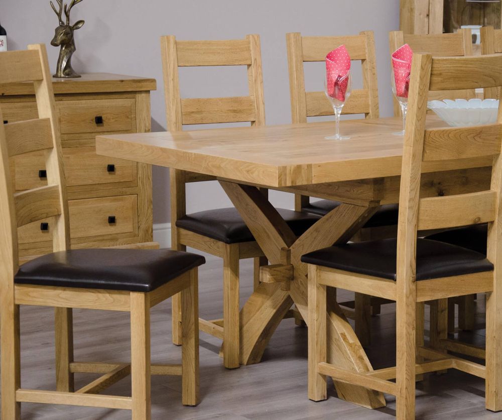 Homestyle GB Deluxe Super X Shape 200cm Extending Dining Table