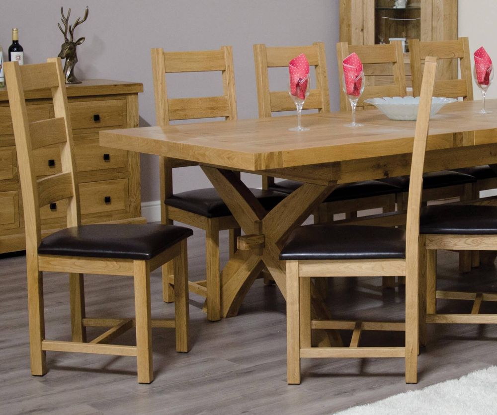 Homestyle GB Deluxe Super X Shape 200cm Extending Dining Table