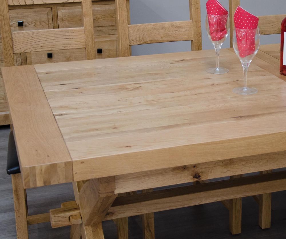 Homestyle GB Deluxe Super X Shape 200cm Extending Dining Table