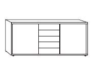Wiemann Bari 2 Door 5 Drawer Combi Dresser
