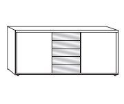 Wiemann Bari 2 Door 5 Drawer Combi Dresser