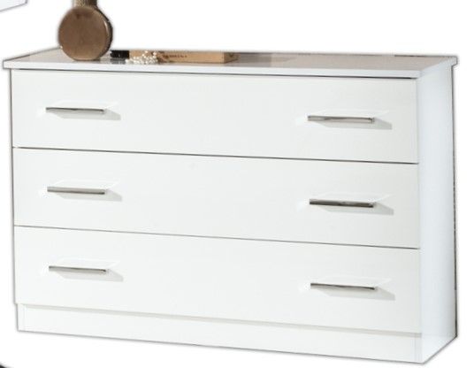 Ben Company Ambra White Finish Italian Bed Group Set with 6 Door Wardrobe