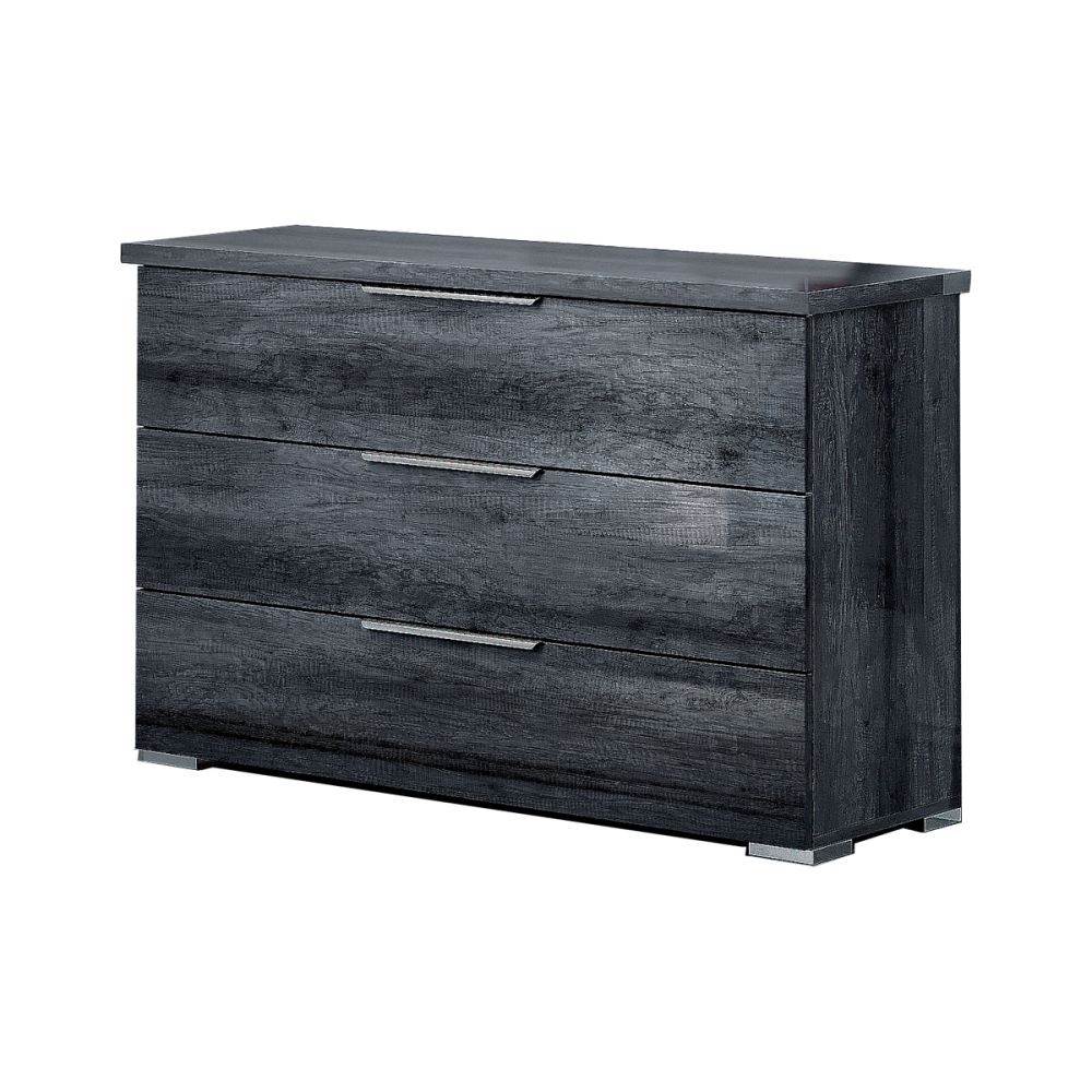 Ben Company Luna Dark Grey Italian Bed Group Set with 4 Door Wardrobe