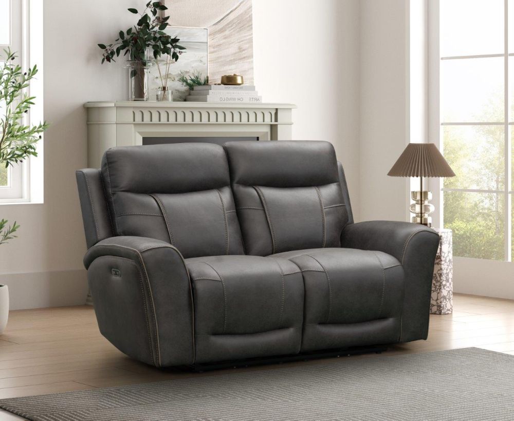 Nico Dark Grey Fabric Power Recliner 3+2 Sofa Set