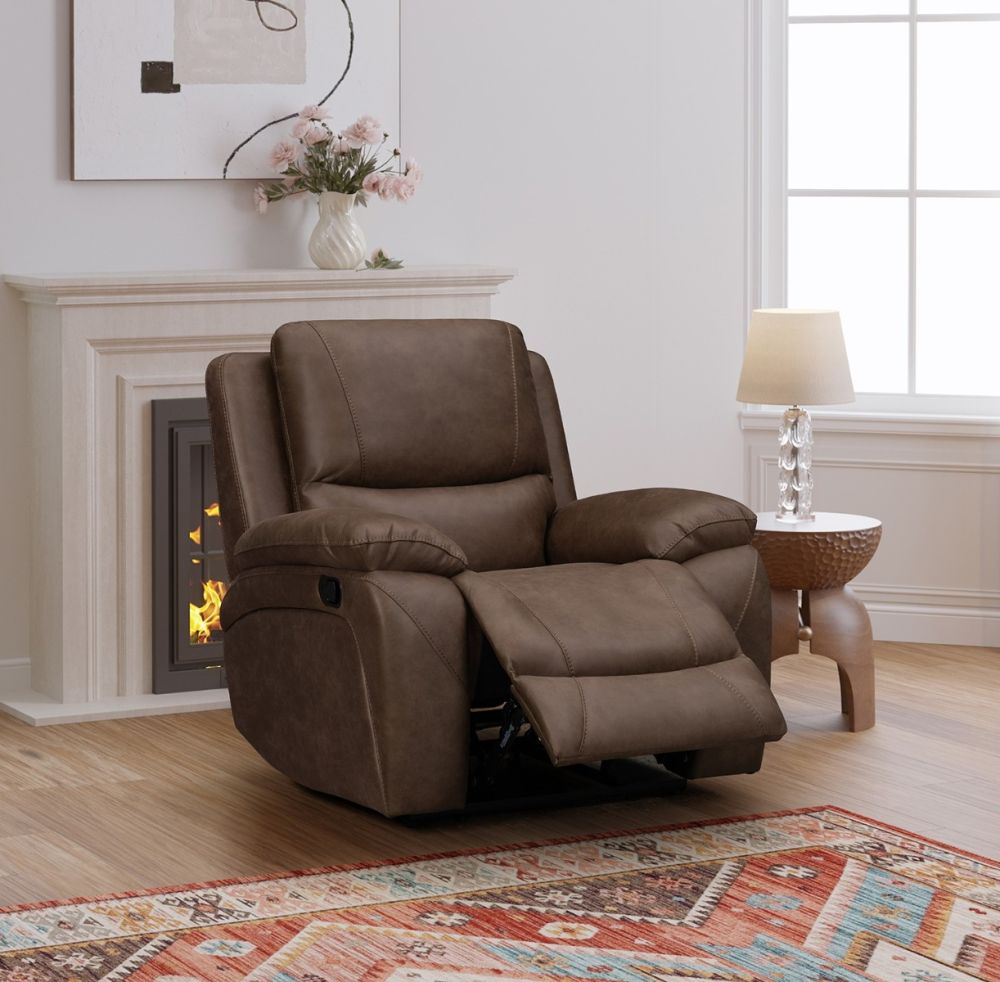 Isobella Chocolate Fabric Recliner Armchair