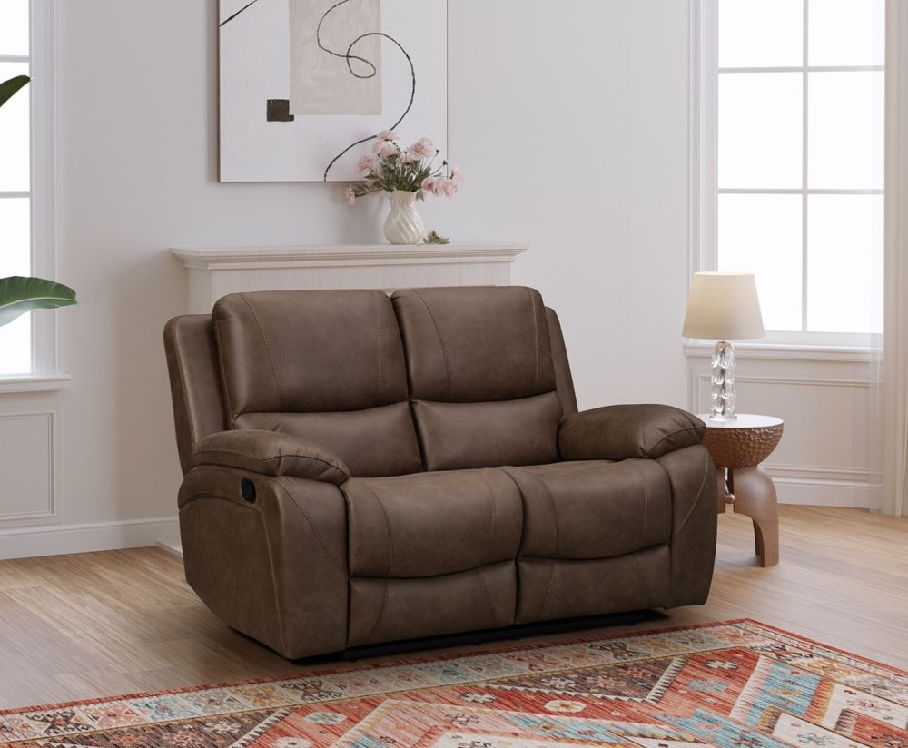 Isobella Chocolate Fabric Recliner 2 Seater Sofa