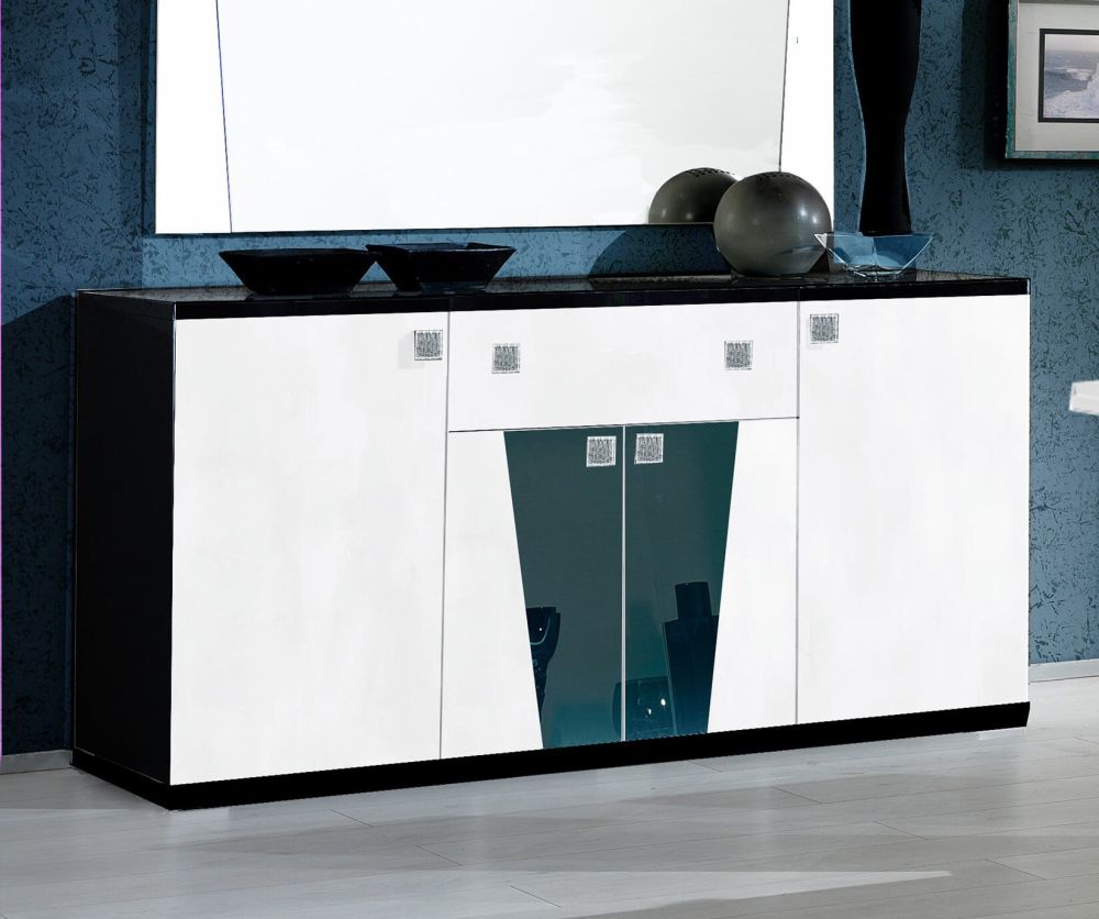 Ben Company Elisa White and Black Italian 4 Door Buffet