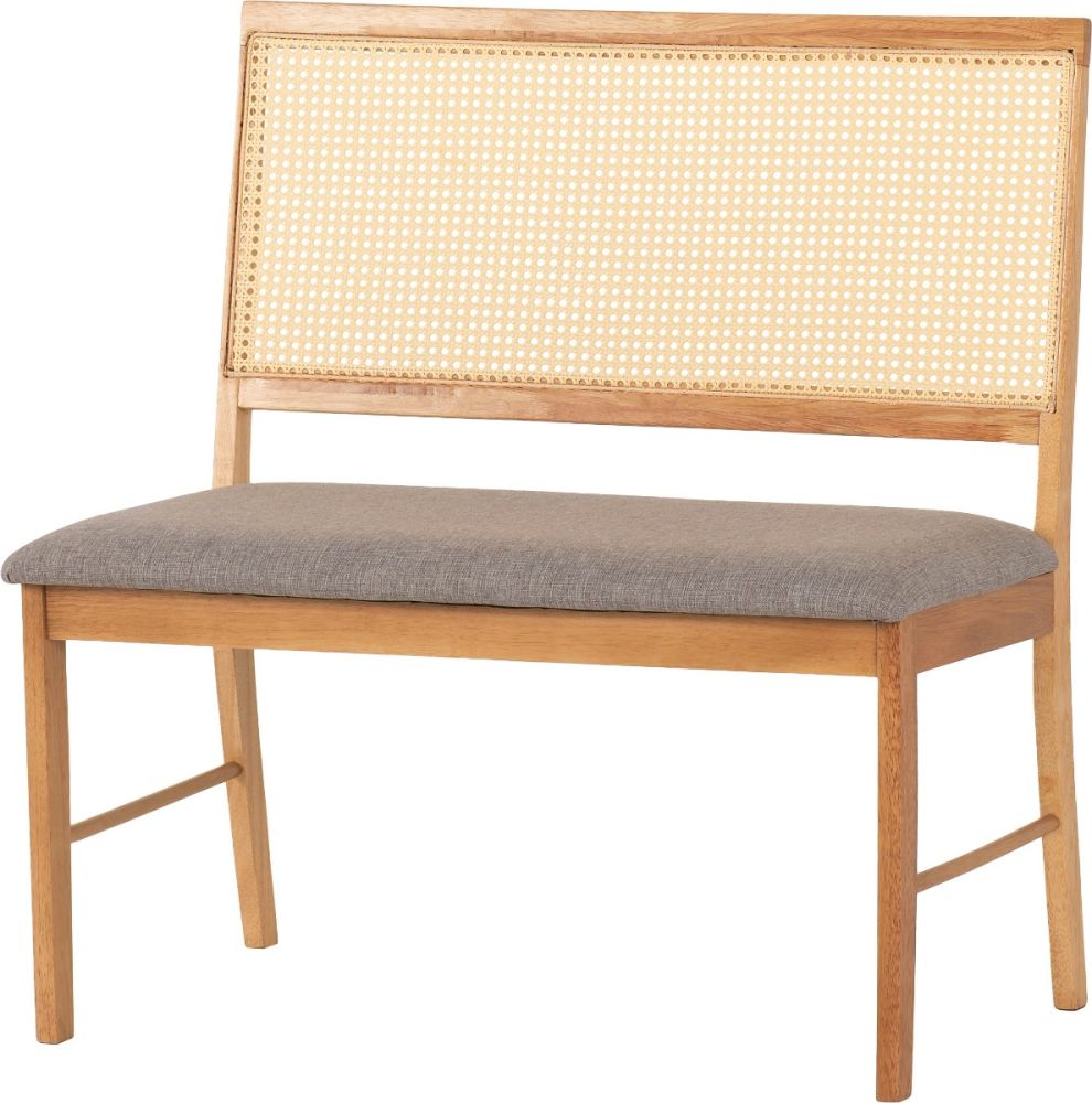 Seconique Furniture Austin and Ellis Oak Effect And Grey Fabric Dining Bench Set with Chair
