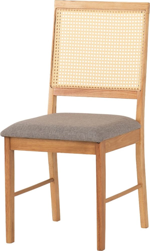 Seconique Furniture Austin and Ellis Oak Effect And Grey Fabric Dining Bench Set with Chair