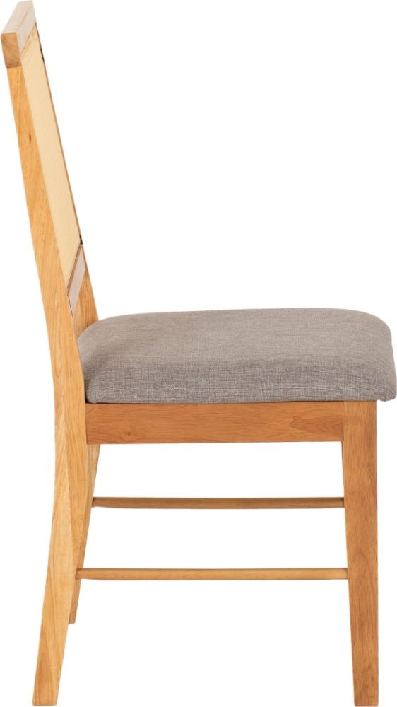 Seconique Furniture Austin and Ellis Oak Effect and grey Fabric Dining Set