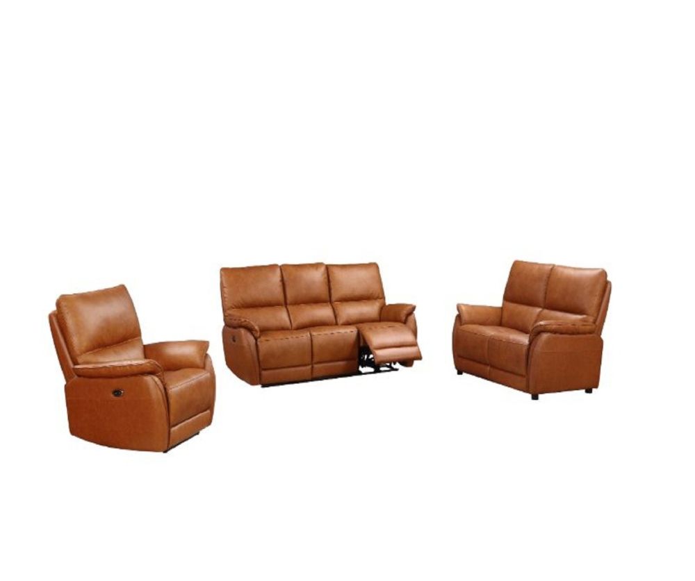 Furniture Link Esprit Tan Leather 3 Seater Sofa
