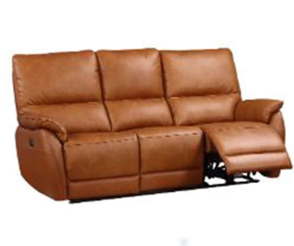 Furniture Link Esprit Tan Leather Power Recliner 3 Seater Sofa