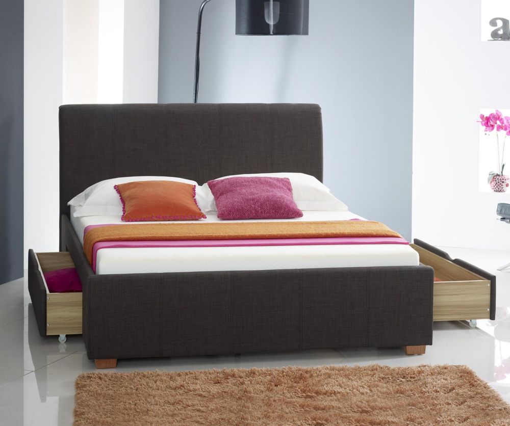 Artisan Charcoal Fabric Drawer Bed Frame