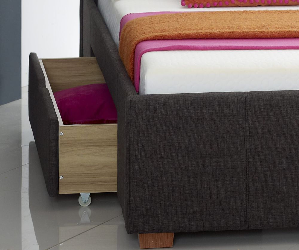 Artisan Charcoal Fabric Drawer Bed Frame
